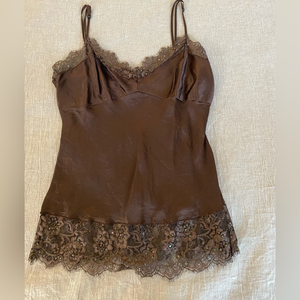 Vintage BCBG MAXAZRIA Silk brown tank top